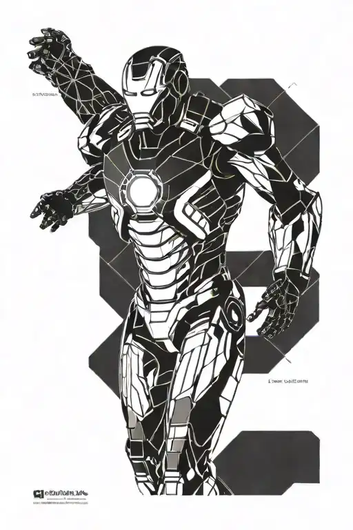 Ironman Suit Parts Blueprint Design