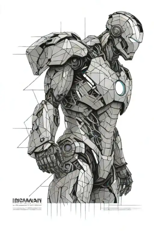 Ironman Suit Separated Parts Blueprint Design