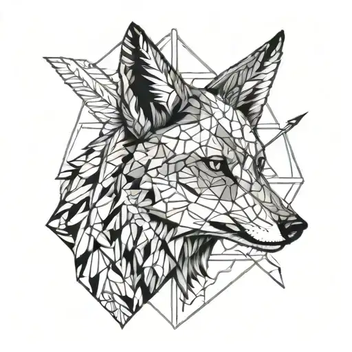 Coyotes Head With An Arrow Wrapped