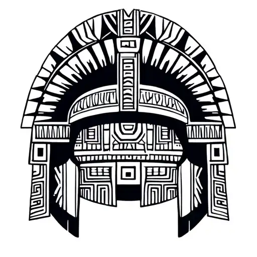 Trogan Helmet With Mayan Calander Incoroprated
