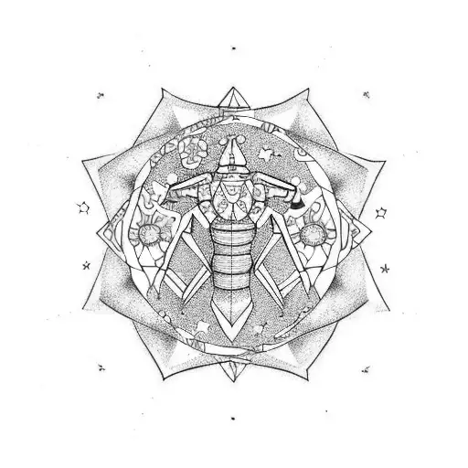 Constellation Scorpio And Gemini With Flowers Incorporated