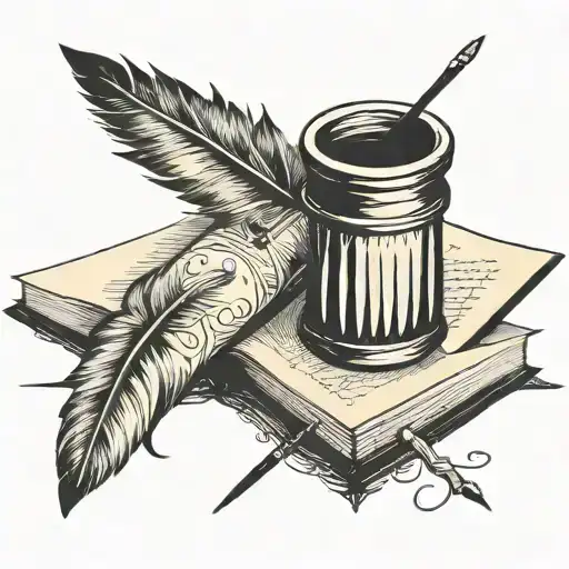 Quill Pen Ink Pot Book
