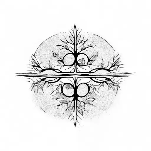 Tree With Roots And Yin Yang Incorporated