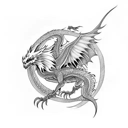 Phoenix Fight With Dragon