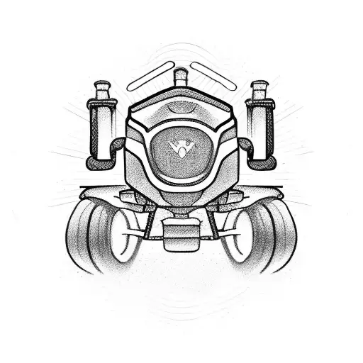 Tractor Driving On Rainbow