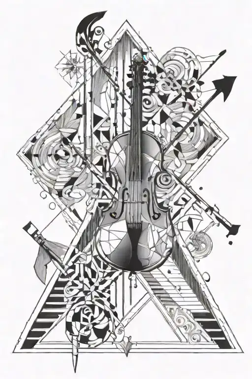 Sagittarius Astro Arrow With Piano Keys Merged Together