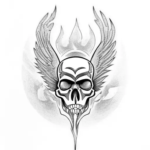 Skull With Phoenix