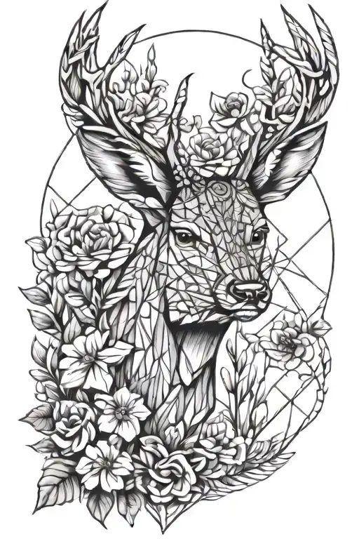 Deer And Flowers