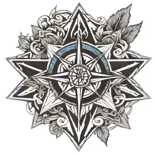 Compass Rose And Coffin