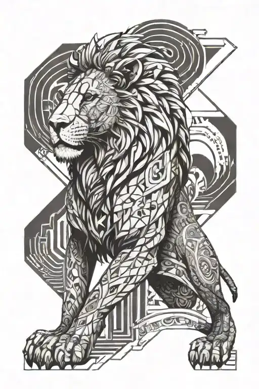 Sleeve Lion With Architecture And Music