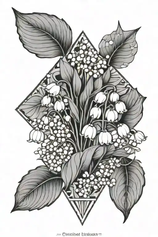 Lily Of The Valley Flowers And Hawthorn Flowers And Chrysanthemum Flowers