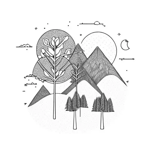 Nature Forest Trees Mountains