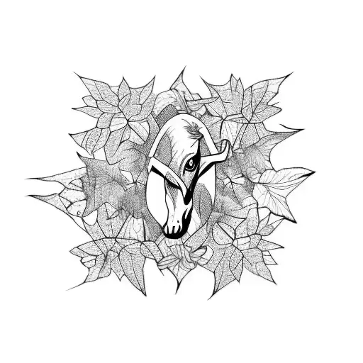 Ivy Vines Transitioning Into A Horse Outline