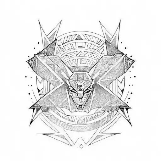 Bold Line Aztec Bat Symbol