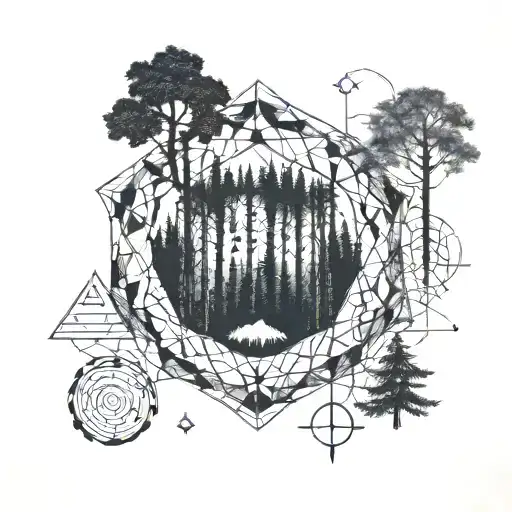 Forest With Geometry And Circles