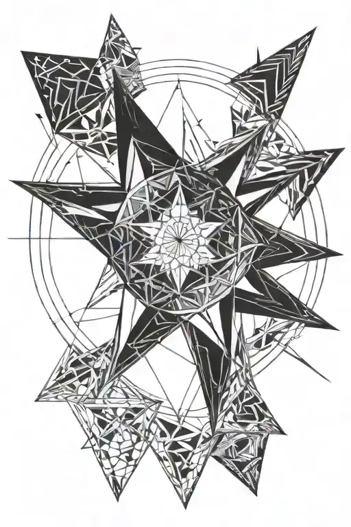 Four Point Star With Black Hole In The Middle