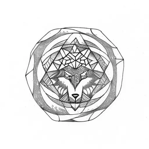 Vegvisir With Wolf