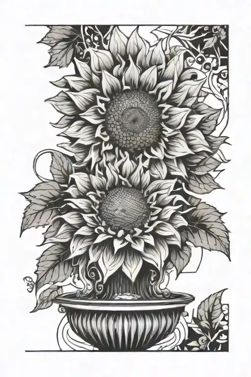 A Fountain Blooming Into A Sunflower With Intricate Details