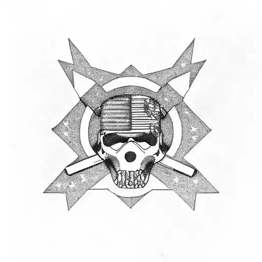 Ar-15 With American Flag In Background