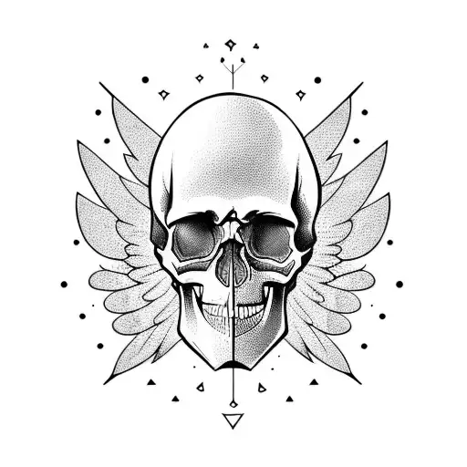 Skull With Angels In Color