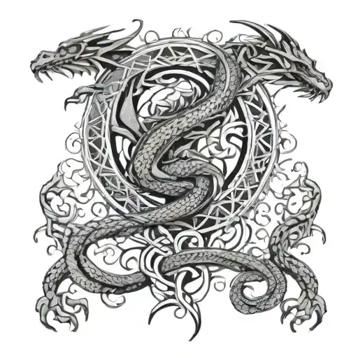 Dragon Intertwined Vines