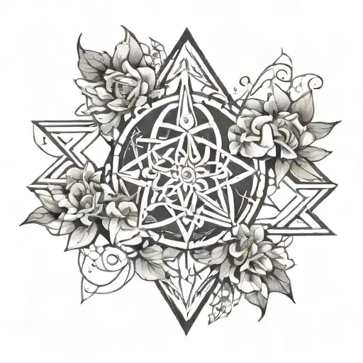 Triskle With Flowers And Abstract