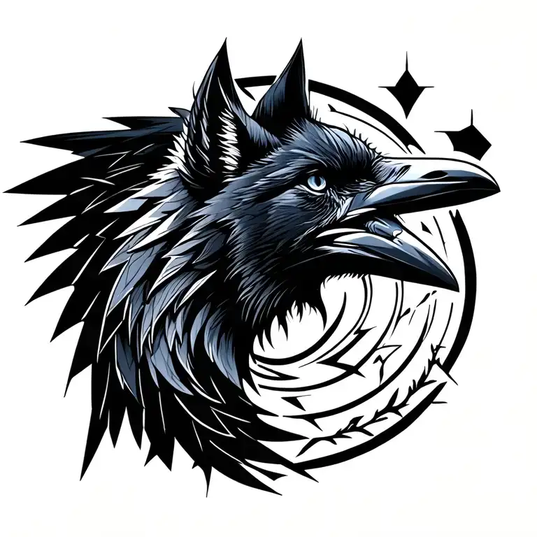 Raven And Fox Curled