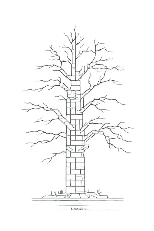 A Tall Tree Made Out Of Bricks