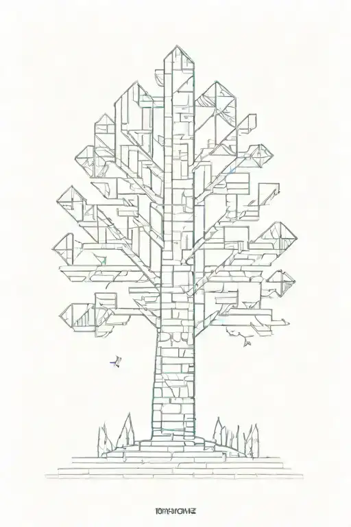 A Tall Tree Made Out Of Bricks