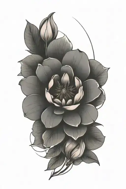 Long Stew With Flowers And Small Magnolia On Top And Fineline