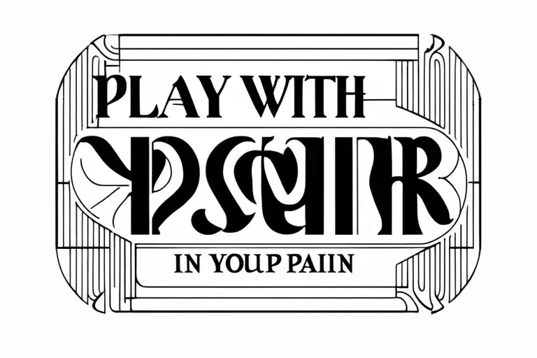 An Ambigram Of The Words Play With Your Pain In An Art Deco 1920S Type Font