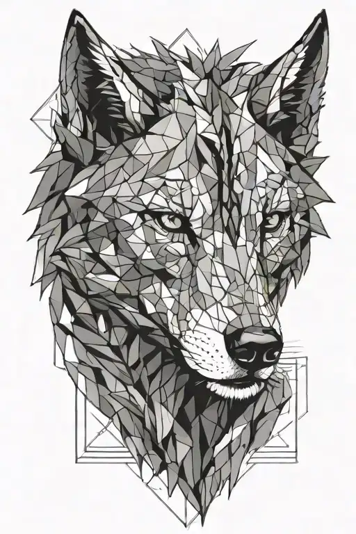 Half Wolf Head Half Skeleton Staring Menacingly