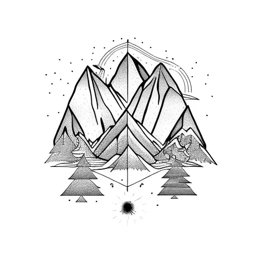 Mountain With Time Flowing