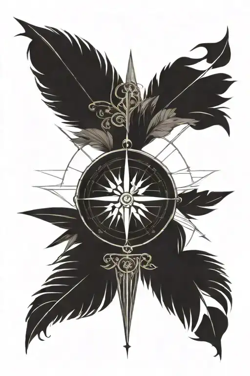 Compass Rose Date Feather