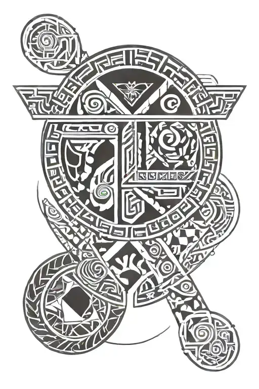 Geometric Polynesian Band With Space