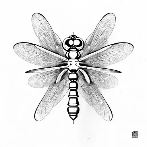 Mechanical Dragonfly Steampunk Drawing