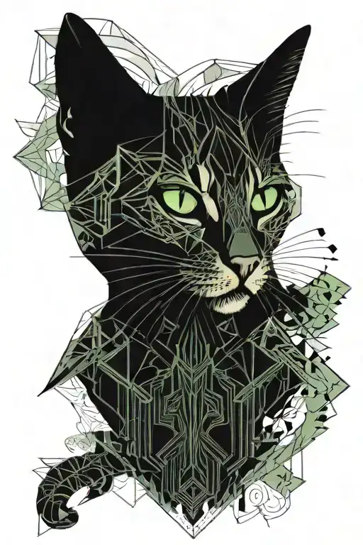 Green Eyed Tabby Cat In Smokes