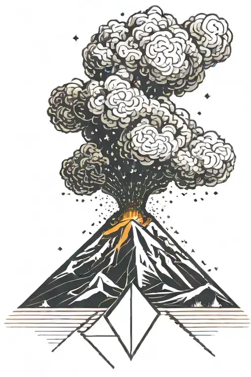 An Erupting Volcano With An Outer Space Surround