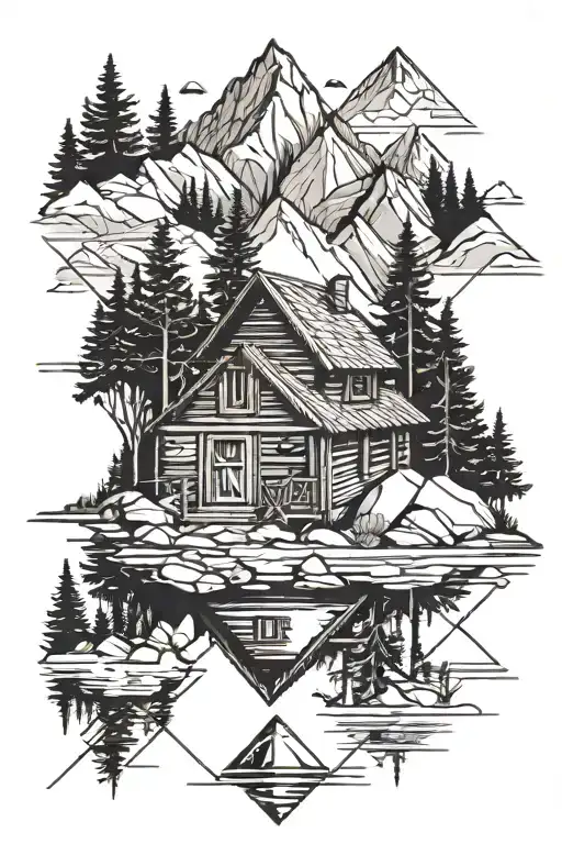 Mountain Lake Small Cabin