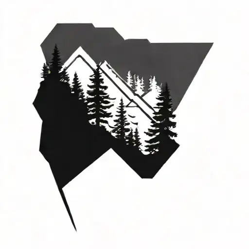 Mountain Lake Pine Trees