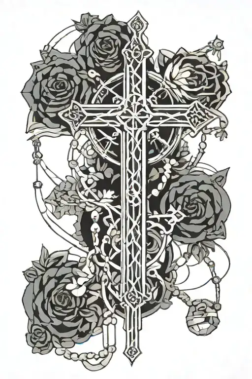 Rosary Tattoo Design