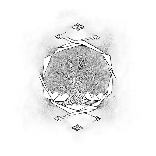 Golden Cut With Type O Negative Band Logo And Tree