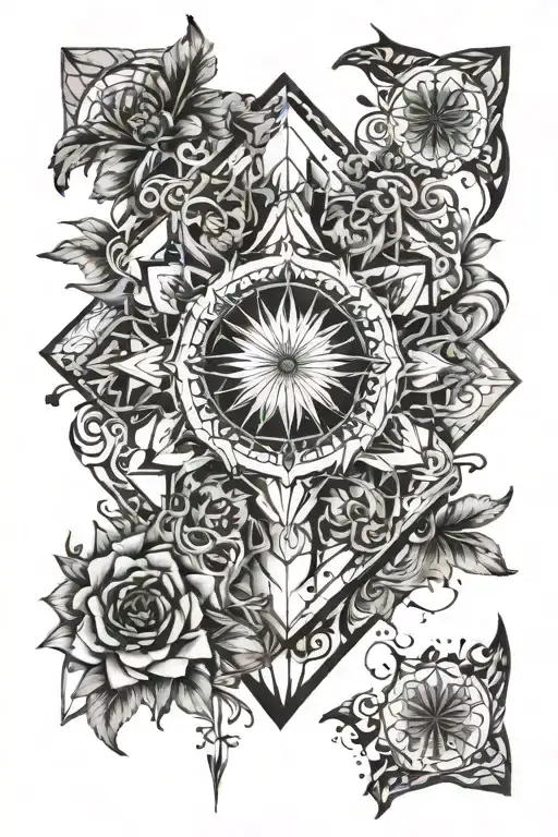 Half Ornemental Half Floral And Astronomy Details