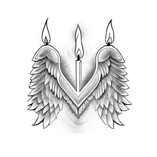 Angel Wings And A Candle