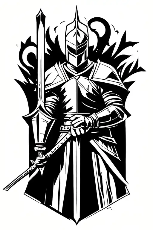 Knight Holding A Sword