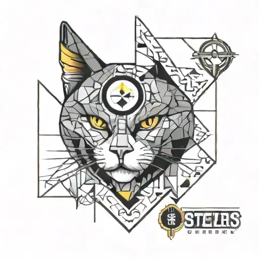 Cat And Pittsburgh Steelers Logo And Pittsburgh Penguins Logo