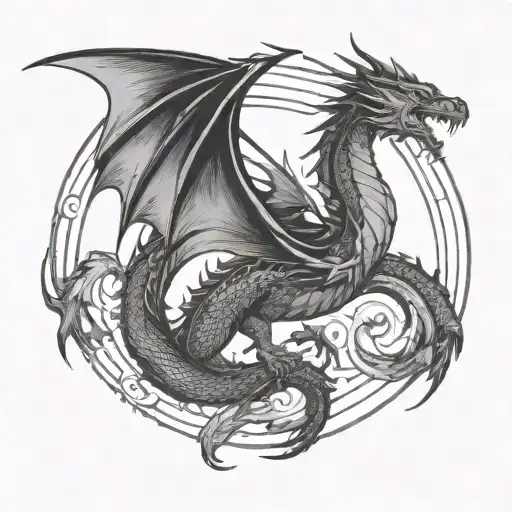 Flying Dragon Breathing Fire Coming