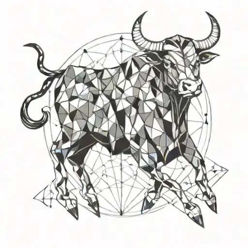 Taurus Constellation With Bull Charging