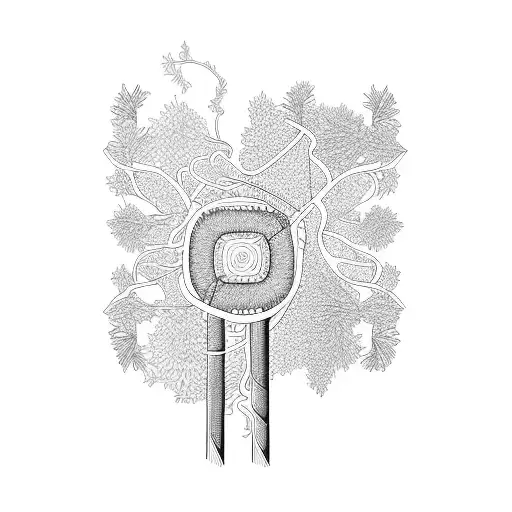 A Curling Broom Intertwined With Forest Vines