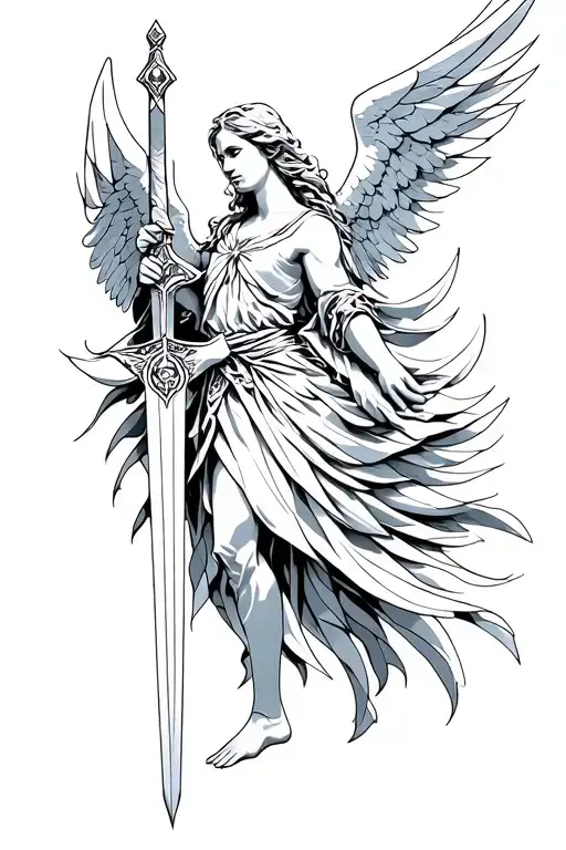 Angel Holding A Sword